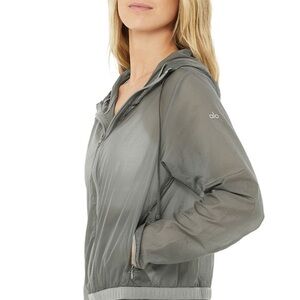 ALO Yoga Catch The Light Jacket Sterling Zip Hoodie Size S/M